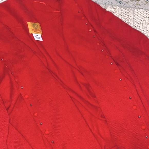 Ruby Road red knit sweater cardigan size 1X - Picture 8 of 8